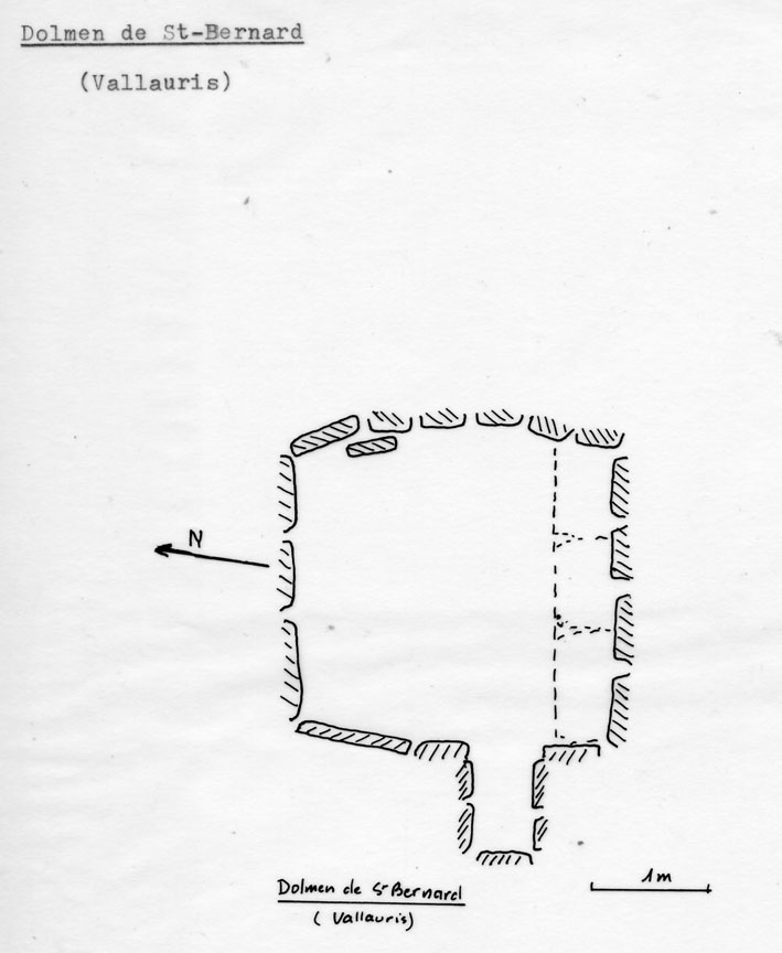 Dolmen de St Bernard Vallauris 1976 plan